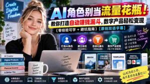 AI角色别当流量花瓶!教你打造自动赚钱漏斗,数字产品轻松变现(零经验可学+避坑指南)【原创双语字幕】-中创网_分享创业项目_助您在家赚钱