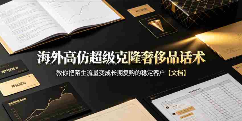 海外高仿超级克隆奢侈品话术，教你把陌生流量变成长期复购的稳定客户【文档】-中创网_分享创业项目_助您在家赚钱