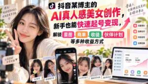 短视频达人用AI打造逼真美女形象,初学者轻松赚钱,解锁多元盈利路径-中创网_分享创业项目_助您在家赚钱