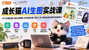 成长猫AI生图实战课|GPT注册配置+提示词模板+参考图反推+同款二创+跨境电商详情页批量制作-中创网_分享创业项目_助您在家赚钱