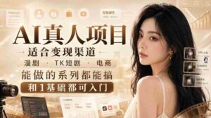 AI真人项目，适合变现渠道，漫剧，TK短剧，电商，能做的系列都能搞，0和1基础都可入门-中创网_分享创业项目_助您在家赚钱