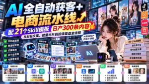 全新升级】AI智能化客户获取+电商内容生产线-最新版0928:附赠21款技能模板,日产出300篇高质量内容,涵盖对标文案、批量制作和投放广告的全环节-中创网_分享创业项目_助您在家赚钱