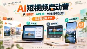 AI短视频启动营，从找爆款·AI生成·到视频号发布，零基础也能上手-中创网_分享创业项目_助您在家赚钱