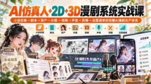 零水印】人工智能打造仿真人，2D与3D动画一网打尽，从小说灵感到运营接单，全链路AI漫剧制作流程深度教学-中创网_分享创业项目_助您在家赚钱