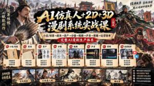 从小说创意到运营接单,AI全链路漫剧制作课程:2D、3D技术融合,打造一站式AI仿真人漫剧制作系统-中创网_分享创业项目_助您在家赚钱