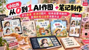 2026年小红书AI赋能内容制作:从零基础掌握条漫、古诗词插画、绘本制作与爆款笔记运营攻略-中创网_分享创业项目_助您在家赚钱