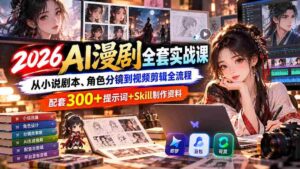 2026年AI动画剧集制作大揭秘:涵盖从小说改编、角色设计与镜头调度至视频剪辑的全过程指南,附赠300余个关键词与Skill制作资源礼包-中创网_分享创业项目_助您在家赚钱
