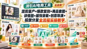 AI电商工具实战攻略:全方位解析混剪量产、爆款复制、商品图制作、服饰展示、创意执导及投放分发的全链路实操技巧-中创网_分享创业项目_助您在家赚钱