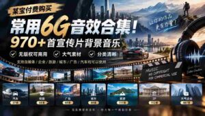 精选某宝付费音效包，囊括6G动感音乐库！千余首宣传片背景曲，商用无忧，分类详尽，大气素材尽在掌握-中创网_分享创业项目_助您在家赚钱
