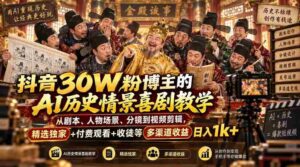 揭秘抖音红人AI历史剧创作全流程:剧本构思、角色搭建、镜头设计至剪辑技巧,独家分享+付费观看+学徒招募,日赚千元轻松实现-中创网_分享创业项目_助您在家赚钱
