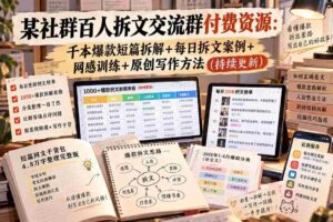 独家社群:千人互动拆文大家庭,解锁千篇爆款短文秘籍,日日案例分享,强化网感,掌握原创写作技巧(不断升级)-中创网_分享创业项目_助您在家赚钱
