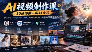 AI视频制作课-30分钟做一条AI大片:学习豆包、DeepSeek、即梦,掌握文案生图、视频生成与剪辑成片方法-中创网_分享创业项目_助您在家赚钱