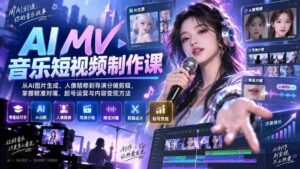 (20364期)AI MV音乐短视频制作课:从AI图片生成、人像精修到导演分镜剪辑,掌握精准对嘴、起号运营与内容变现方法-中创网_分享创业项目_助您在家赚钱
