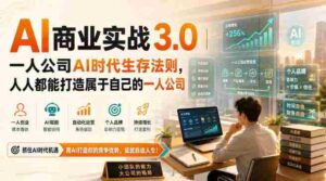 AI商业实战3.0|一人公司AI时代生存法则,人人都能打造属于自己的一人公司-中创网_分享创业项目_助您在家赚钱
