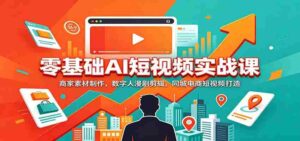 零基础AI短视频实战课:商家素材制作,数字人漫剧剪辑,同城电商短视频打造-中创网_分享创业项目_助您在家赚钱