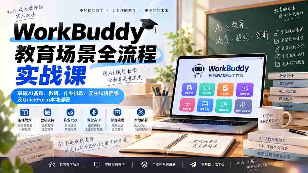 全链路教育实战：WorkBuddy助力AI辅助教学，从备课到无生试讲一键掌控-中创网_分享创业项目_助您在家赚钱