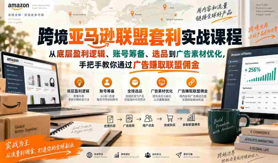 实战攻略：深度揭秘亚马逊跨境联盟盈利秘籍，全面涵盖账号搭建、选品技巧及广告素材优化，助你广告联盟佣金收入轻松提升-中创网_分享创业项目_助您在家赚钱