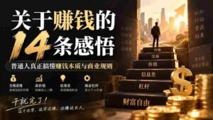 付费文章：关于賺钱的14条感悟关于赚钱的14条感悟：普通人真正搞懂赚钱本质与商业规则-中创网_分享创业项目_助您在家赚钱