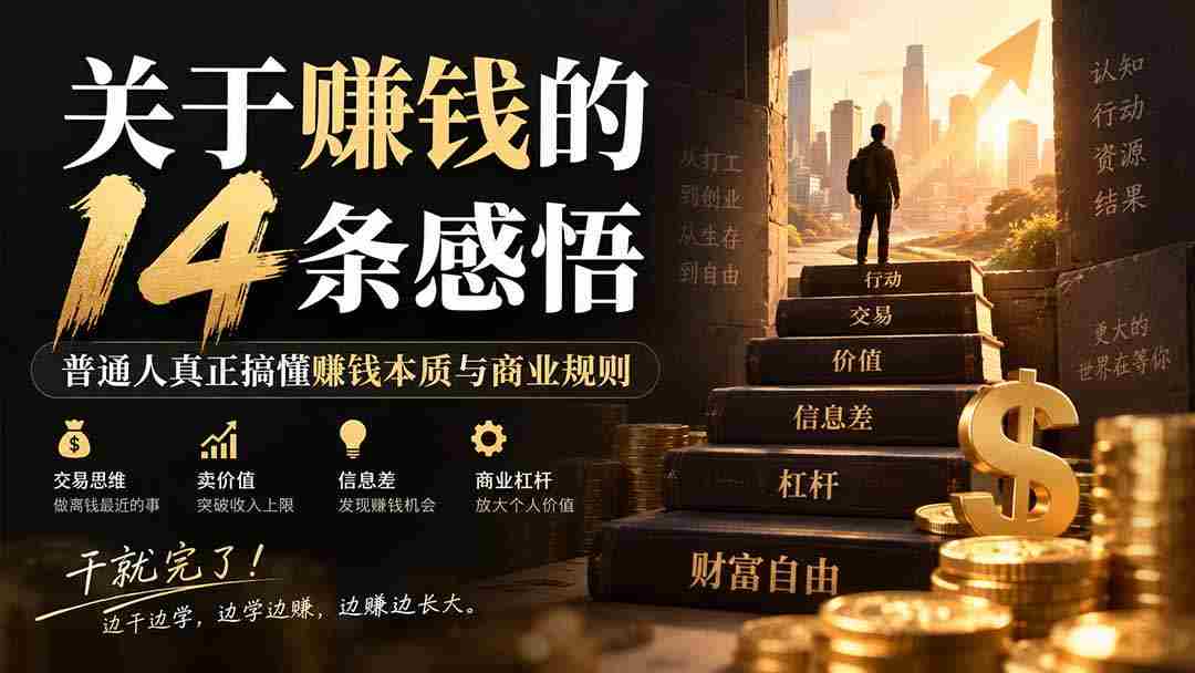 付费文章：关于賺钱的14条感悟关于赚钱的14条感悟：普通人真正搞懂赚钱本质与商业规则-中创网_分享创业项目_助您在家赚钱