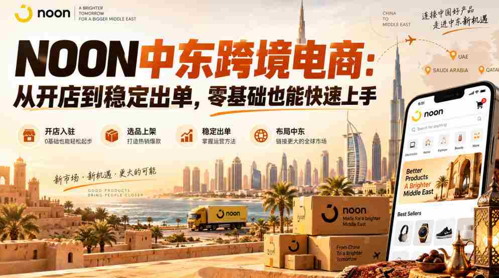 NOON中东跨境电商:从开店到稳定出单,零基础也能快速上手(更新2026)