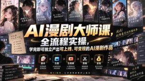 AI漫剧大师课,全流程实操,学完即可独立产出可上线、可变现的AI漫剧作品-中创网_分享创业项目_助您在家赚钱