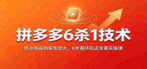 拼多多6杀1技术:机会商品到裂变放大,6步循环起店全案实操课-中创网_分享创业项目_助您在家赚钱
