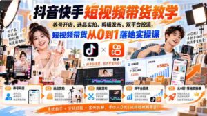 抖音快手短视频营销指南:养号开店技巧、选品拍摄策略、剪辑发布诀窍,双平台流量投放实操课程,带你轻松开启短视频带货之旅-中创网_分享创业项目_助您在家赚钱