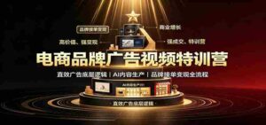 电商品牌广告视频特训:直效广告底层逻辑,AI内容生产,品牌接单变现全流程-中创网_分享创业项目_助您在家赚钱