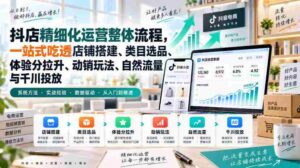 李哥电商-抖店精细化运营整体流程,一站式吃透店铺搭建、类目选品、体验分拉升、动销玩法、自然流量与千川投放-中创网_分享创业项目_助您在家赚钱