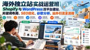 海外独立站实战运营班|Shopify与WordPress双平台建站、关键词布局、SEO优化、谷歌分析、站外引流全流程-中创网_分享创业项目_助您在家赚钱