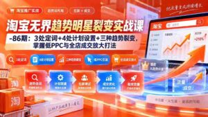 (20320期)淘宝无界趋势明星裂变实战课-86期:3处定词+4处计划设置+三种趋势裂变,掌握低PPC与全店成交放大打法-中创网_分享创业项目_助您在家赚钱