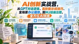 AI创新实战营,从GPT对话逻辑、高阶提示词技巧、全场景办公提效,到MJ绘画出图,全方位AI赋能-中创网_分享创业项目_助您在家赚钱