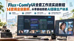 Flux+ComfyUI全套工作流实战教程|14套商业级案例,从零基础搭建AI图像生产体系-中创网_分享创业项目_助您在家赚钱