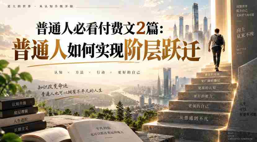 普通人必看付费文2篇：普通人如何实现阶层跃迁-中创网_分享创业项目_助您在家赚钱
