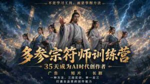 多参宗符师训练营,35天成为AI时代创作者,广告|短片|长剧,一种方法,三段实训,举一反三,打通全品类的创作能力-中创网_分享创业项目_助您在家赚钱