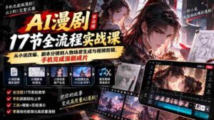 AI漫剧移动端17节全流程实战课:从小说改编、剧本分镜到人物场景生成与视频剪辑,手机完成漫剧成片-中创网_分享创业项目_助您在家赚钱
