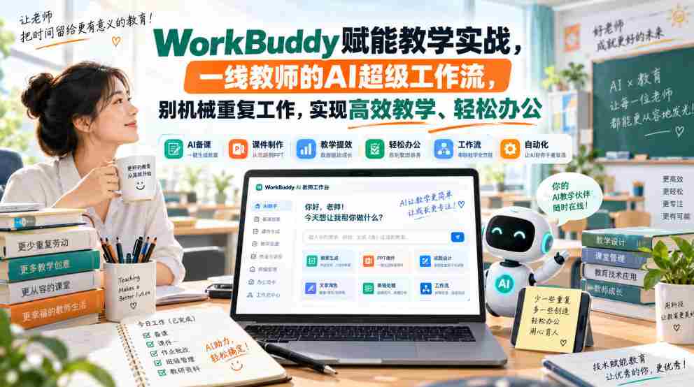 WorkBuddy赋能教学实战，一线教师的AI超级工作流，别机械重复工作，实现高效教学、轻松办公-中创网_分享创业项目_助您在家赚钱