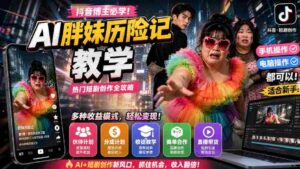 抖音博主的AI胖妹历险记教学,伙伴计划+分成计划+收徒+商单等多种收益,适合新手,手机电脑都可以操作-中创网_分享创业项目_助您在家赚钱