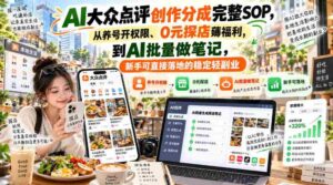 零基础上手】AI点评达人分成攻略全解析:从账号运营到福利领取,AI笔记批量制作,轻松开启副业新篇章-中创网_分享创业项目_助您在家赚钱