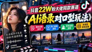 揭秘抖音22万粉丝大V青睐的AI对口型挑战:语录创新+热门混剪+粉丝增长策略+变现技巧一网打尽-中创网_分享创业项目_助您在家赚钱