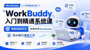 从新手到高手：WorkBuddy系统课程，高效办公新体验，AI助力告别繁琐任务-中创网_分享创业项目_助您在家赚钱
