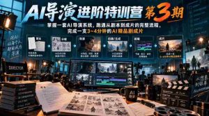 第3期AI导演高端训练营:全流程解锁AI导演系统,打造3-4分钟AI佳片,附赠前两期精华内容-中创网_分享创业项目_助您在家赚钱