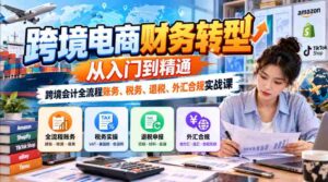 深入解析跨境电商财务升级:新手至高手的跨越之旅——全方位跨境会计实务课程,涵盖账务、税务、退税与外汇合规-中创网_分享创业项目_助您在家赚钱
