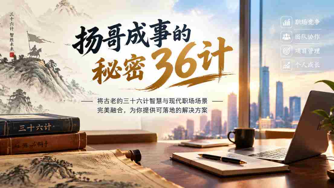 揭秘扬哥事业巅峰的智慧策略：三十六计与现代职场无缝对接，实战指南助你一臂之力-中创网_分享创业项目_助您在家赚钱