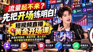 揭秘】短视频直播如何破局?开场技巧大公开!从老号复活到黄金开场话术,带你玩转直播数据优化-中创网_分享创业项目_助您在家赚钱