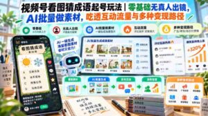 图说成语挑战来袭:零门槛视频号运营,AI赋能轻松制胜,解锁互动流量新玩法-中创网_分享创业项目_助您在家赚钱