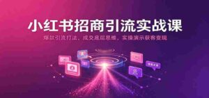 揭秘小红书招商秘诀:打造爆款引流策略,掌握成交核心技巧,实战演示高效获客与盈利之道-中创网_分享创业项目_助您在家赚钱