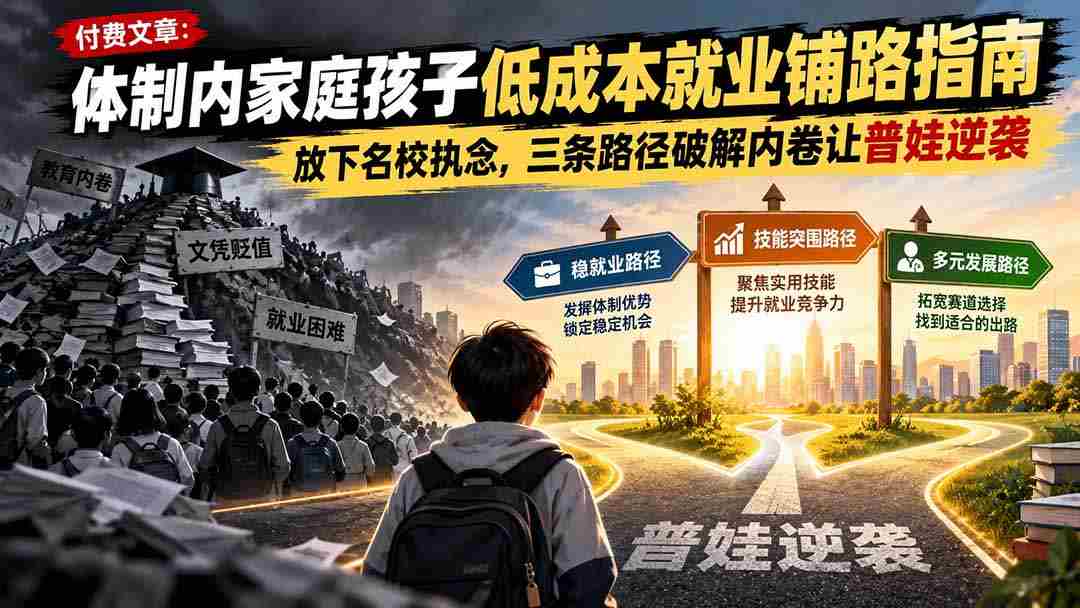 破解内卷新思路：体制内子女低成本就业攻略，告别名校迷思，三重策略助平凡儿突破重围-中创网_分享创业项目_助您在家赚钱