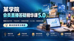 探索创业之道,行业洞察与实体经营秘诀——某学院会员直播课5.0,AI助力短视频运营,解密实操难题全方位解析!-中创网_分享创业项目_助您在家赚钱