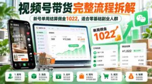 揭秘视频号带货全攻略：新手一周轻松赚千，副业新选择！-中创网_分享创业项目_助您在家赚钱
